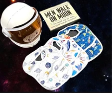 3 Pk Waterproof Space Bibs – Wide, Durable & Washable with Food Catcher (6-24M)