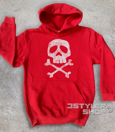 Felpa bambino Teschio Jolly Roger Flag Bandiera Pirata Capitan cartoni anni 80 - Imagen 3 de 3