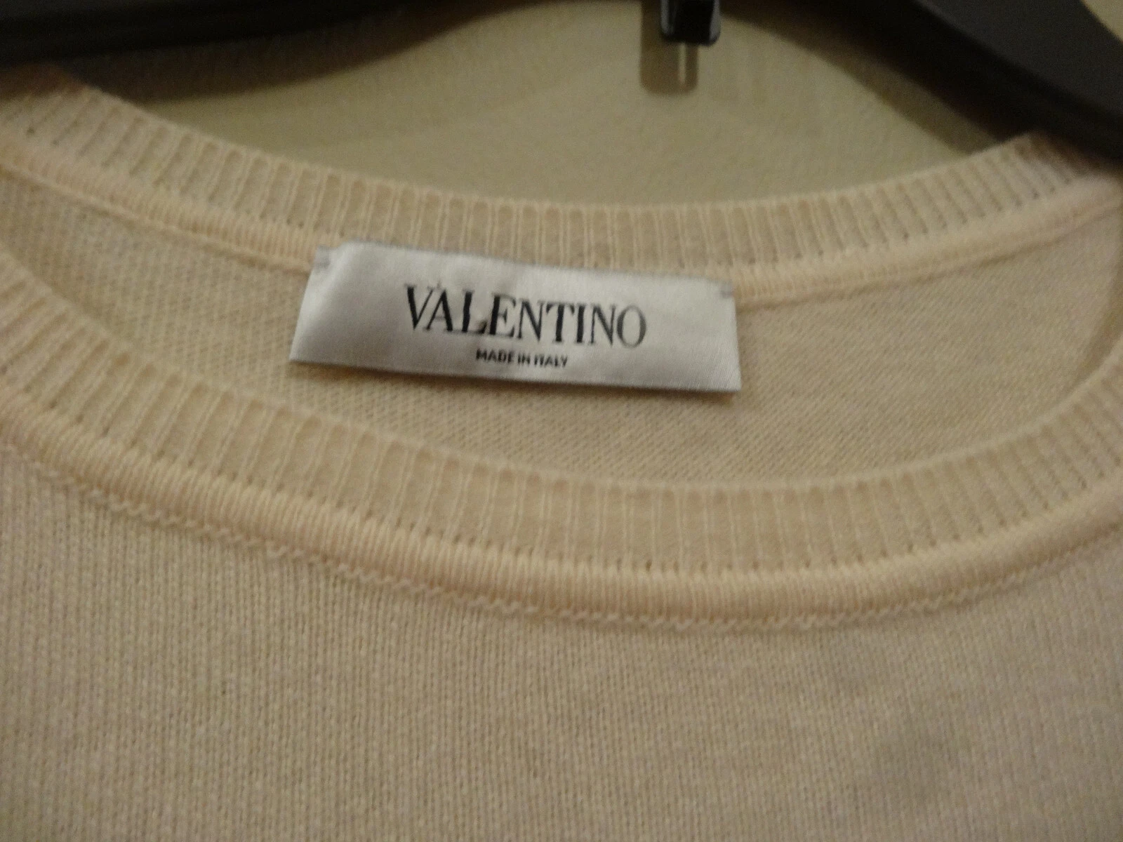 Abito in maglia manica corta con orlo in pizzo nero VALENTINO. Taglia S.