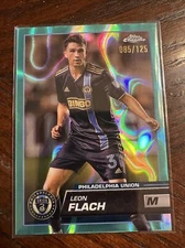 2023 Topps Chrome Leon Flach #12 Aqua Lava Refractor /125 Philadelphia Union