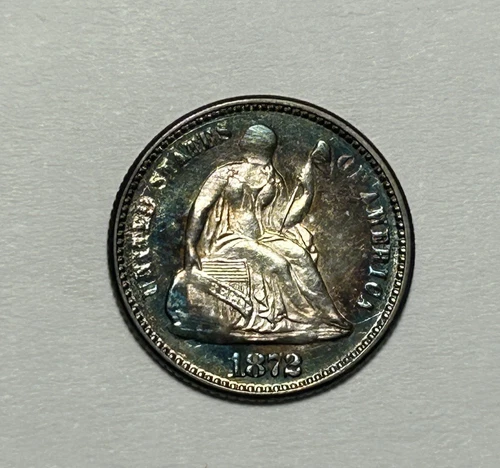 1872 SEATED LIBERTY HALF DIME BU