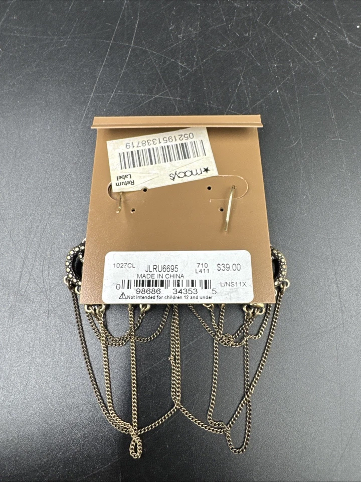 Marca de la suerte!  Pendientes colgantes de piedra verde serpiente tono dorado Foto 4 de 4