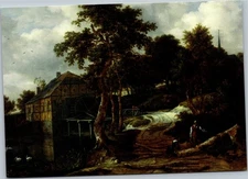 Postcard Art Van Ruisdael, Jacob Isaacksz - Landscape with watermill