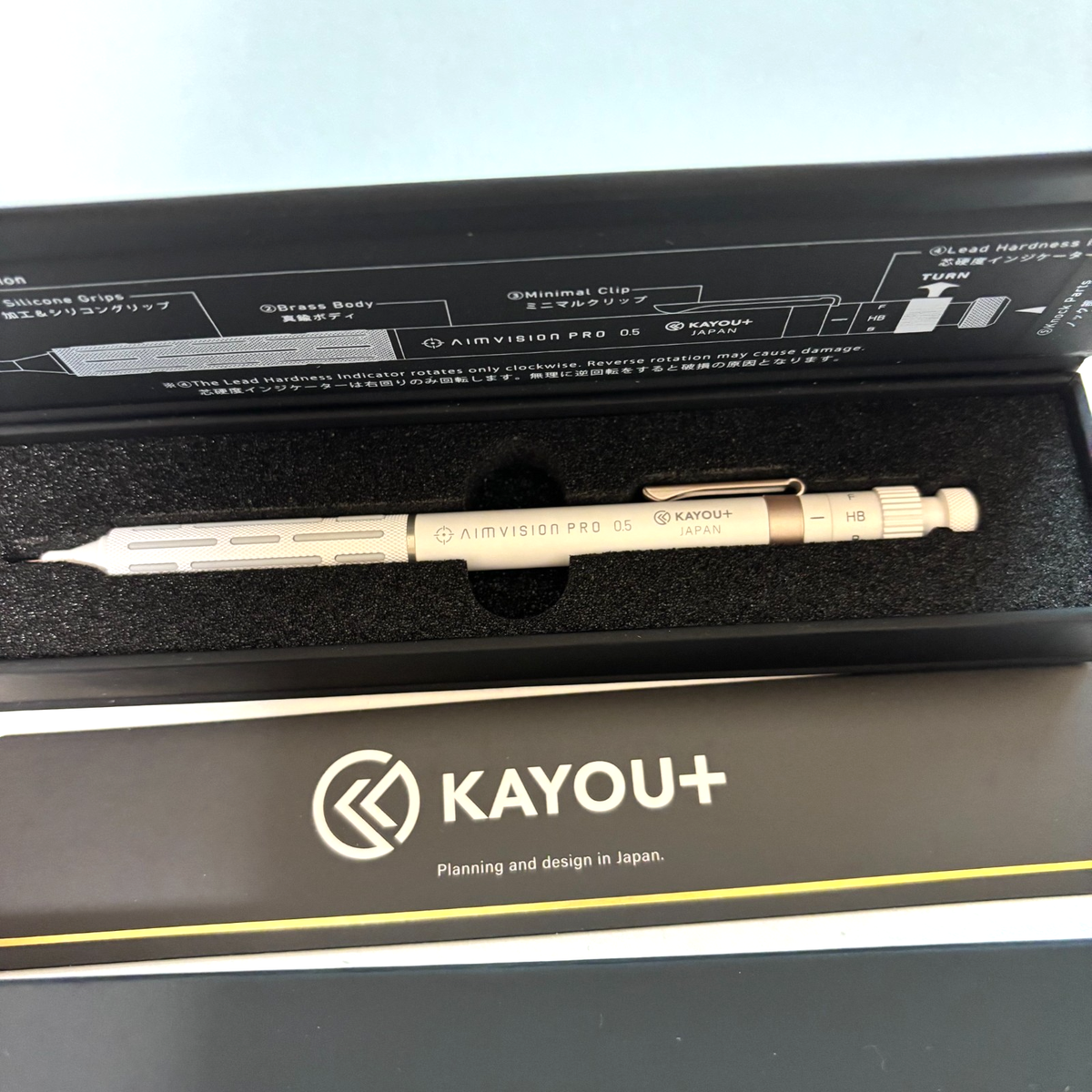 Kayou+ AimVision PRO Drafting Pencil 0.5mm Brass Snow White Japan