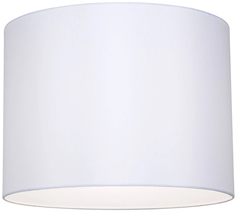 Juego de 2 pantallas de lámpara de tambor blancas medianas 16x16x12 araña con arpa y remate Foto 3 de 4