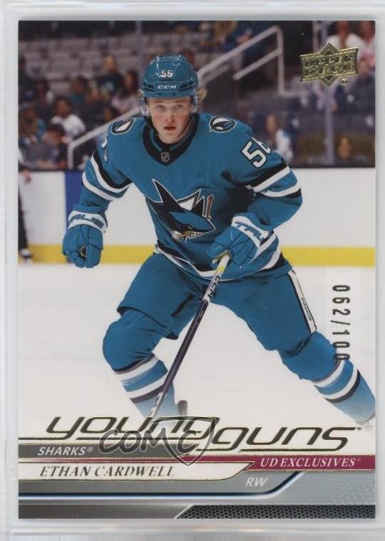 2024-25 Upper Deck Series 2 Young Guns Exclusives 62/100 Ethan Cardwell #459 f6d