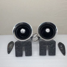 Pair of Federal Signal CP100 Chrome Speakers with Flaws - for Parts or Repair 