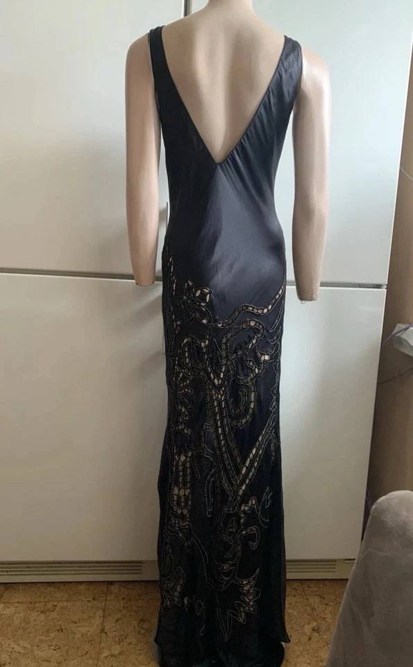 Sue Wong Silk Black Maxi Dress Embellished Cutout Detailing Size 6US/10UK New - Image 2 of 4