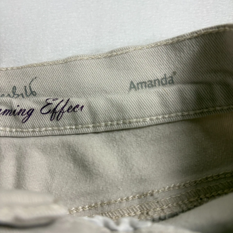 Pantalones Mujer Talla 12 Beige Amanda Todo Alrededor Adelgazantes Pierna Recta Elastizados ¡Chic! Foto 4 de 4