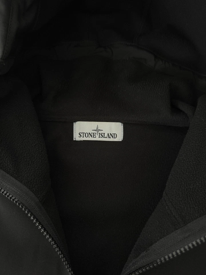 Stone Island Soft Shell Hooded Jacket 'Black' - Image 3 of 4