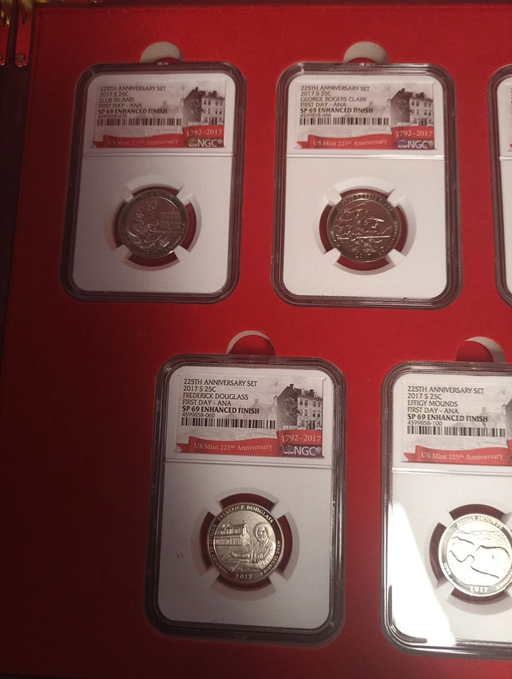 2017-S 225th Anniversary SP69 NGC First Day ANA Enhanced 10 Set W/ Display - Image 4 of 4