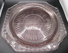 Vtg 9.5" Square Anchor Hocking Pink Depression Mayfair "Open Rose" Dinner Plate