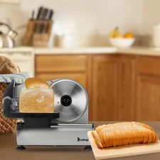 Meat Cheese Bread Slicer, 150W Electric Food Slicer with Removable 7.5" Blade