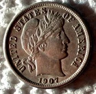 1907 United States Silver Barber Dime XF Mint Luster