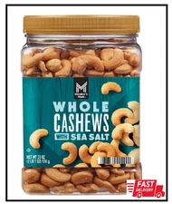 2 PACK Member's Mark Roasted Whole Cashews with Sea Salt ( 33 oz.) Total 66 oz.