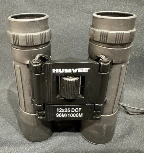 Humvee 12X25 DCF 96M/1000M Binocolo Compatto Tascabile Portatile con Custodia - Foto 7 di 10