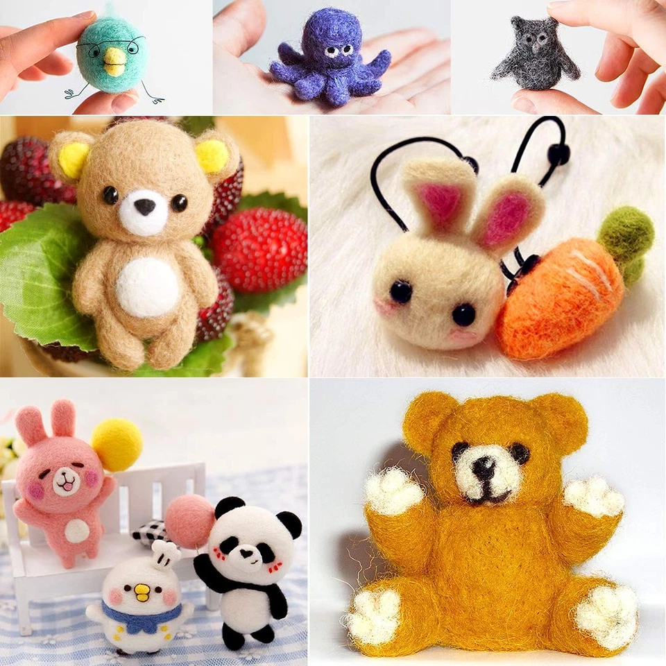 Набор для валяния иглой 109 шт. шерстяные ровинговые инструменты коробка для хранения сделай сам рукоделие декор животных - Изображение 2 из 4