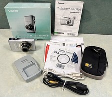 Canon PowerShot Digital ELPH SD1300 IS 12.1MP Silver Camera w Box & Charger