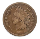 1872 Indian Cent - Good Condition, All Brown Color, Full Strong Rims