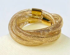 Golden Treasures Solid 14K Italian Gold Flexible Twist Ring 6 HSN