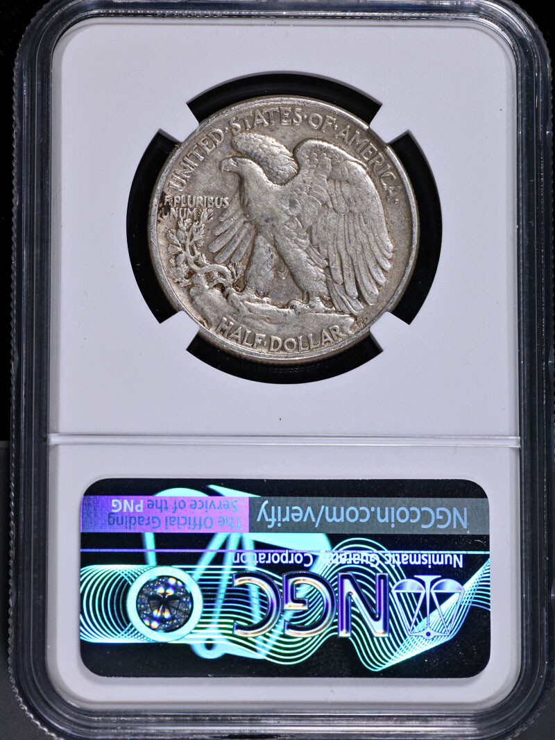 1944 Walking Liberty Half NGC XF40 Mint ERROR - Struck in Staple