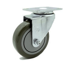 4 Inch Gray Polyurethane Wheel Swivel Top Plate Caster Service Caster Brand