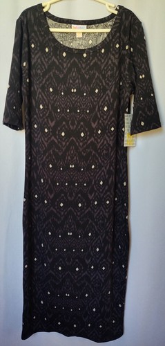 size XXS LuLaRoe Julia Dress Woman's Black geometric design