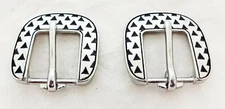 Pair Jeremiah Watt Rasp Heel Bar Buckles Stainless Steel Horse Tack Sizes New