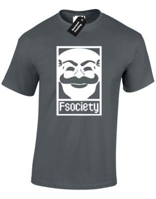 F SOCIETY HERREN T-SHIRT TEE MR ROBOT DEMOCRACY COOL RETRO NEU TOP HIPSTER