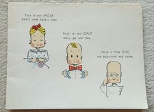 Vintage Baby Birth Announcement Norcross Greeting Card Collectible Funny