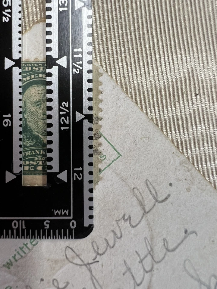 BENJAMINE FRANKLIN GREEN ONE 1 CENT U.S. STAMP~ RARE~ 1902~03~HAND STAMPED - Image 4 of 4