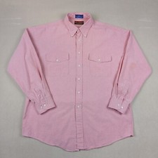 Jos A Bank Large Mens Shirt Vintage Oxford Has Defect Red Long Sleeve 25x29 XL