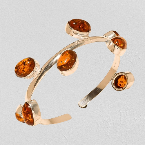 Amber Silver Plated Bracelets 8 Gemstones Fashion Jewelry - Picture 4 of 13