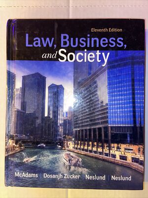 Law Business and Society By Tony McAdams 11th Eleventh Edition