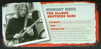 Guitar riff TAB Midnight rider The Allman Brothers Band Duane Dickey Betts Q37