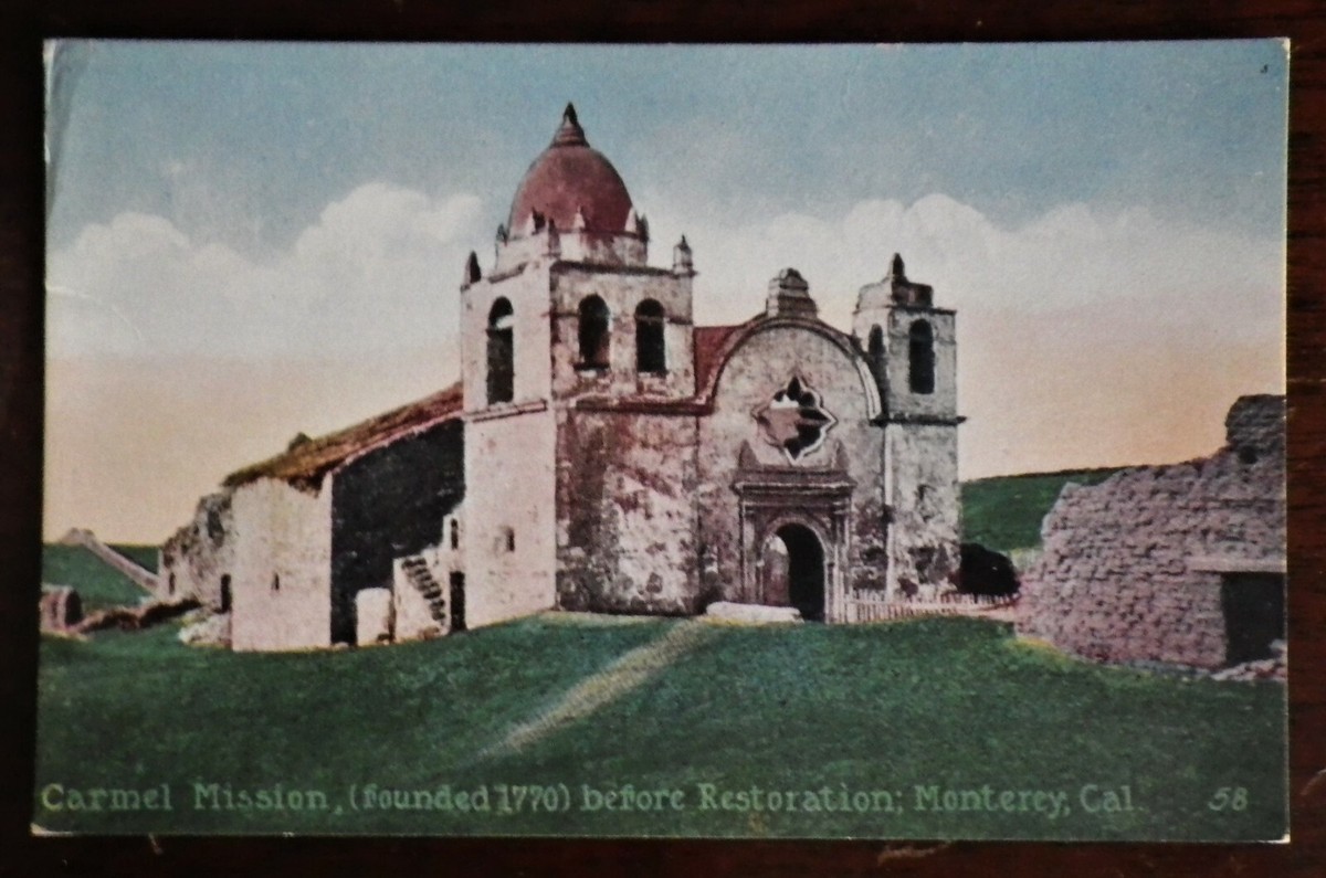 carmel mission Jeff siner エッチング  10/250 Carmel Mission, (fd. 1770) before restoration Monterey, California