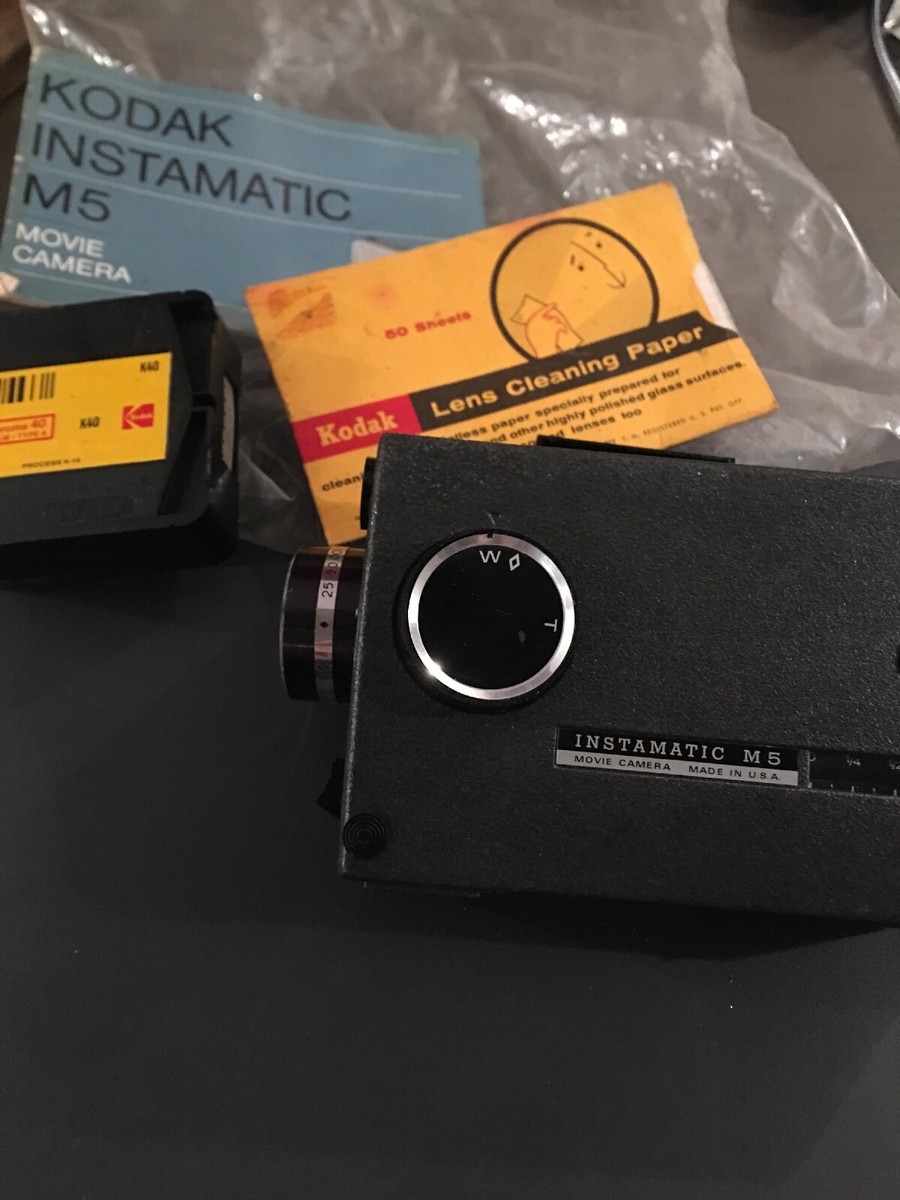 Vintage Kodak Instamatic M5 8MM Movie Camera Kodachrome 40 Movie Film Type A