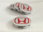 4 Honda Accord Civic CRV Pilot CRZ 69mm Wheel Center Caps Silver Red Logo