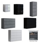 2/3/4/6/7/8 Chest Of Drawers Gloss Front Matt Frame Bedroom Storage Furniture.