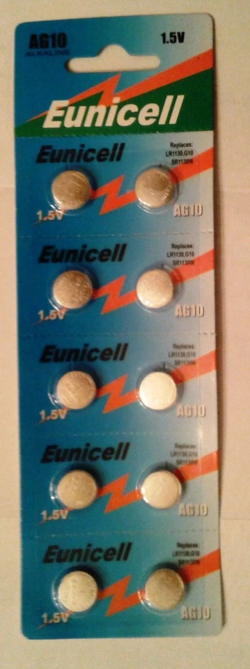 ENVOI SOUS SUIVI - EUNICELL - PILES AG10 LR54 sous blister ( 2 à 50 piles )