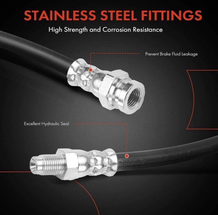 Rear Outer Brake Hydraulic Hose for Fiat 500 12-19 SOHC Battery EV (EV/BEV) - Image 4 of 4