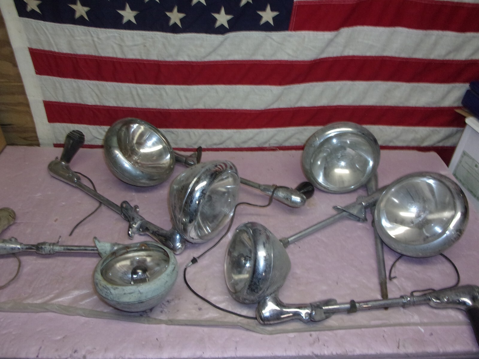 VINTAGE 6 SPOTLIGHTS FOR OLD CARS LARGE LOT eBay