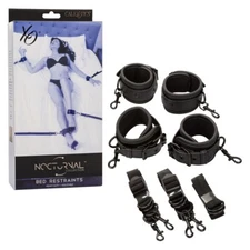 Cal Exotics Nocturnal Collection Bed Restraints Black - Heavy Duty - Adjustable