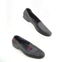 Grasshoppers by Keds Red Hat Society Black Leather Casual Slip On Shoes Size 7 M