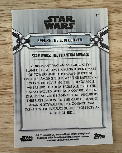 2019 Topps Star Wars Chrome Legacy Orange Refractor /25 Before The Jedi Council - Bild 2 von 2