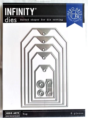 Nesting Tags Infinity Thin Metal 8 Die Set by Hero Arts DI197 NEW!
