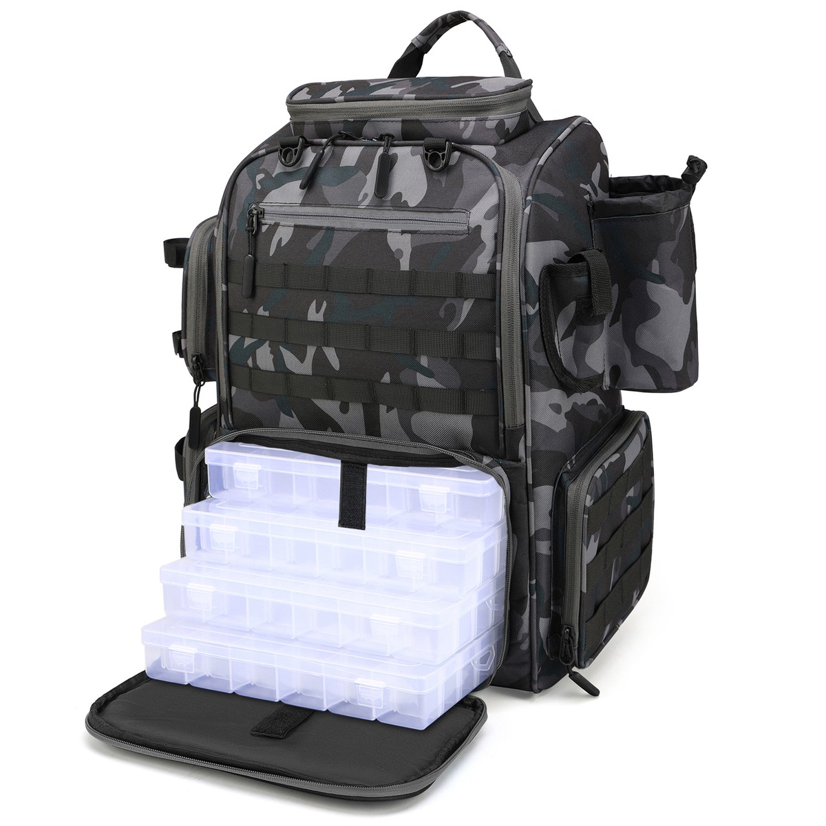 amazon tackle bag Reaction Fishing Tackle Backpack- Trays included Compatible with 3500/3600/3700 format boxes Dovesun Small Fishing Backpack, Fly