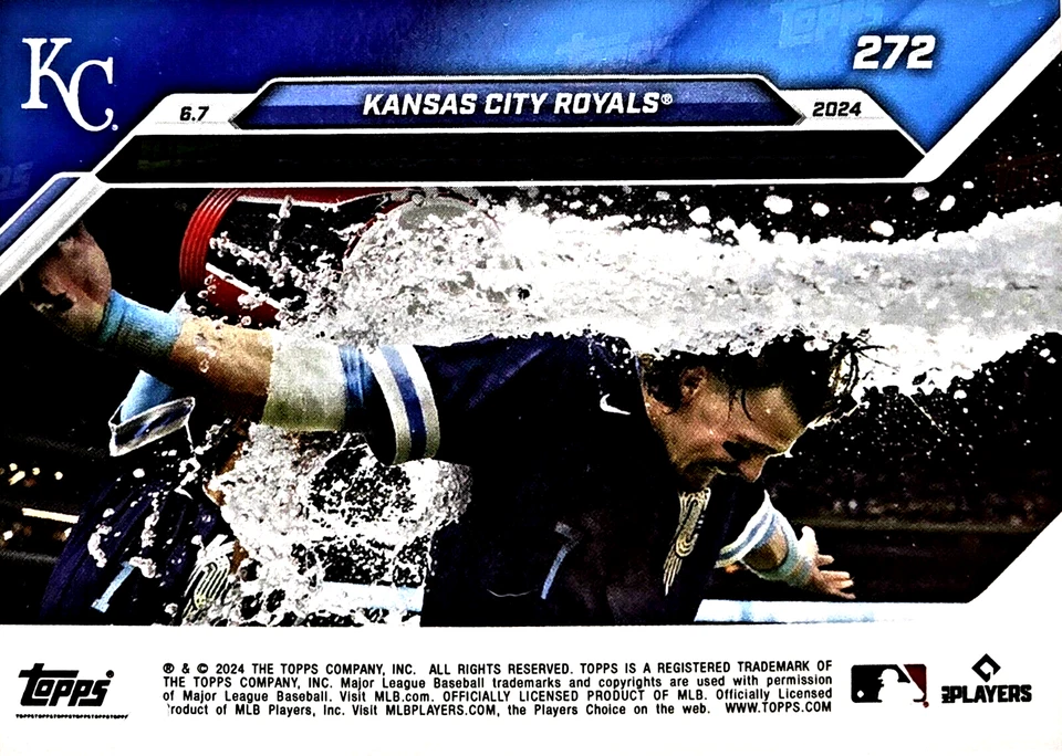 2024 Topps Now #272 橙色 SSP 1/5 "Comeback Kings! ROYALS 堪萨斯城皇家队 — 第 2/4 张图片