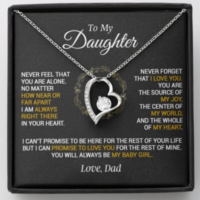 To My Daughter Necklace, Gift for Daughter from Dad, Daughter Father Necklace