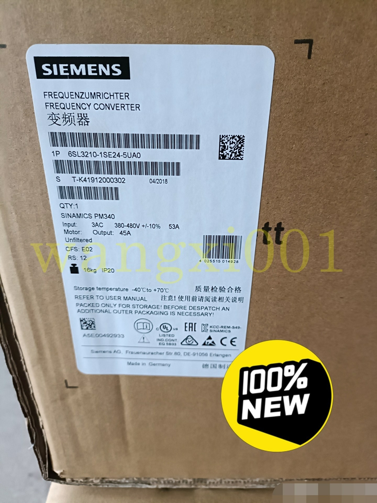1pcs NEW 6SL3210-1SE24-5UA0 45A (22KW) inverter DHL Fast delivery | eBay